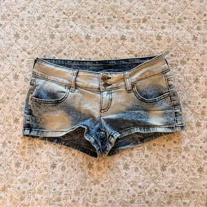 Y2k ultra low rise mini denim shorts